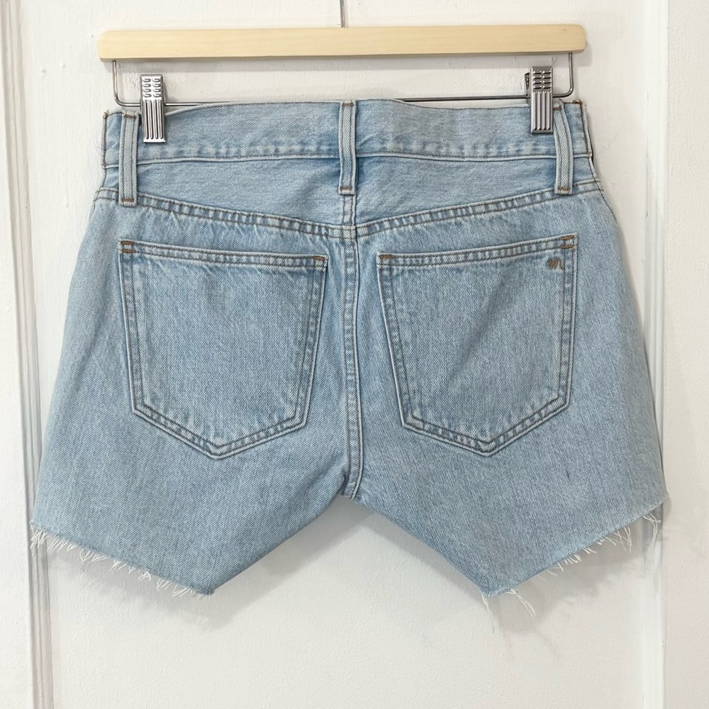 NWT $98 Madewell Women's Maternity Relaxed Mid-length Denim Shorts, Size 23 - Picture 3 of 14